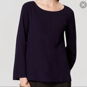 Ann Taylor Loft bell sleeve gray sweater top M